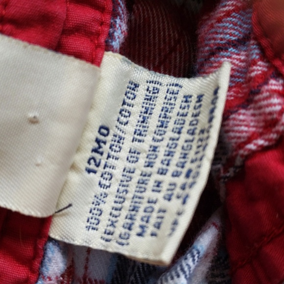 bum equipment plaid cotton flannel button down shirt 12 months baby - Picture 5 of 7